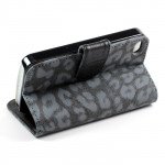 Wholesale iPhone 4S / 4 Leopard Flip Leather Wallet Case (Black)